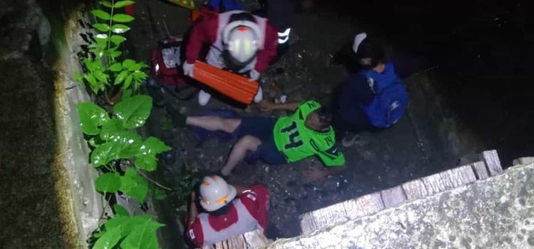 EBRIO CAYÓ A UN DESNIVEL