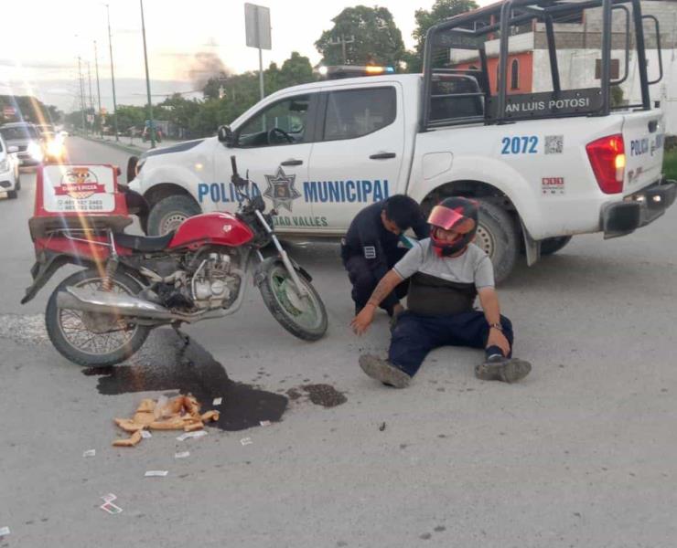 Herido en accidente repartidor de comida    
