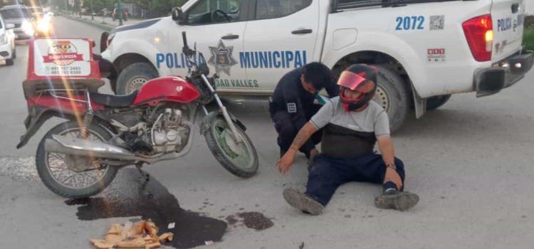 Herido en accidente repartidor de comida Herido en accidente repartidor de comida