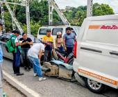 Choque múltiple en pleno puente   
