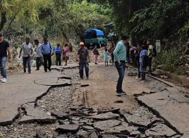 Carretera de las Cuevas muy afectada por las lluvias