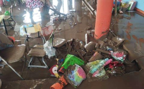 Jardín de niños destruido