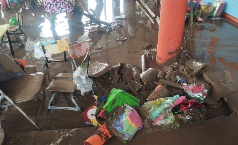 Jardín de niños destruido
