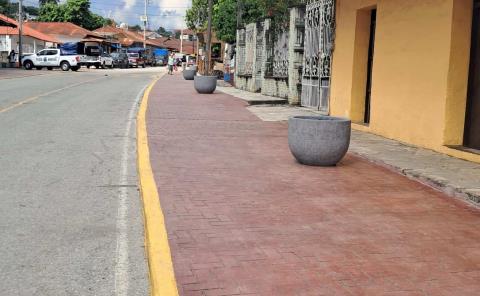 Instalan maceteros en andadores peatonales