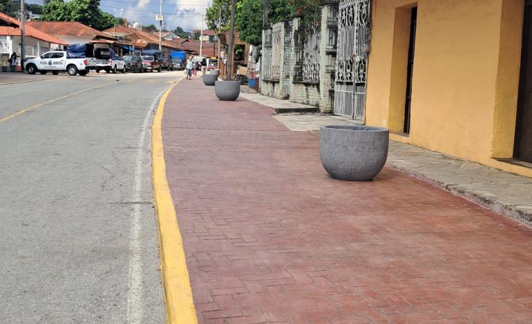 Instalan maceteros en andadores peatonales