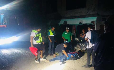MOTOCICLISTA HERIDO AL DERRAPAR