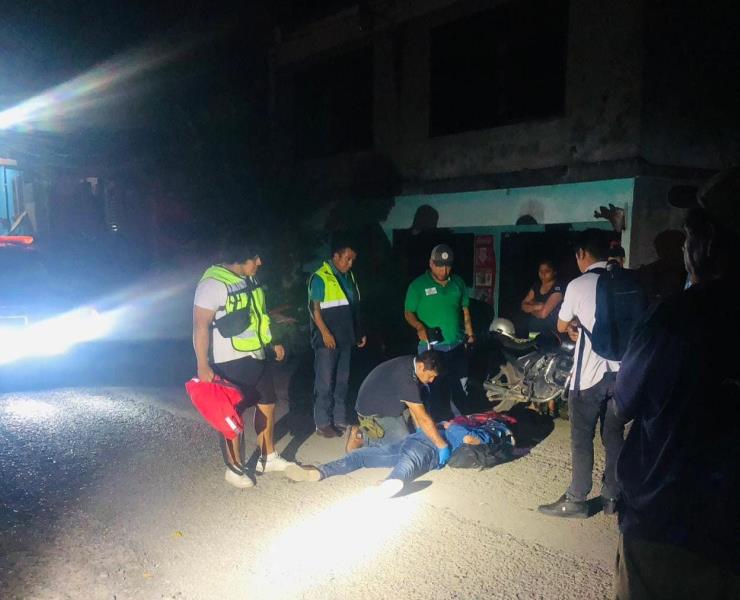 MOTOCICLISTA HERIDO AL DERRAPAR