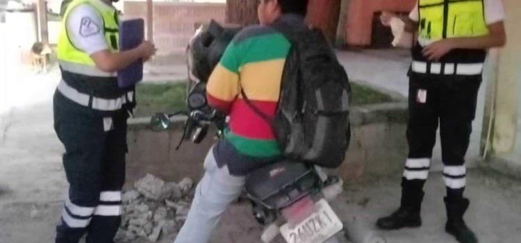 Se accidentó un ebrio motociclista    