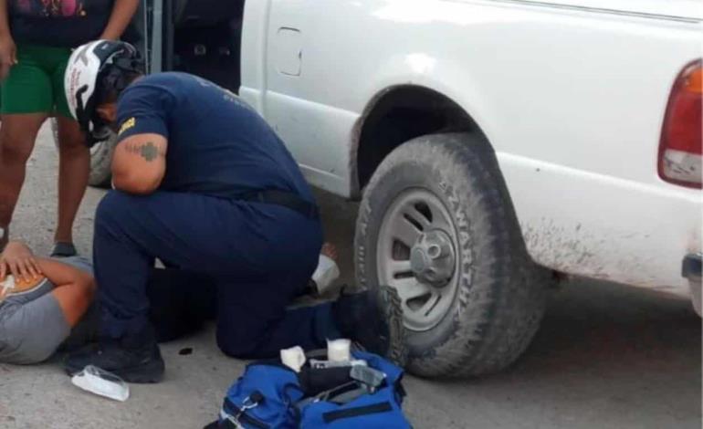 MOTOCICLISTA HERIDA DURANTE ACCIDENTE
